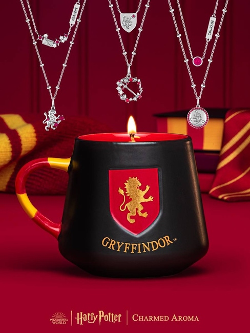 Harry Potter svíčka se šperky Charmed Aroma sojová vonná Náhrdelník – Nebelvír Gryffindor Mug