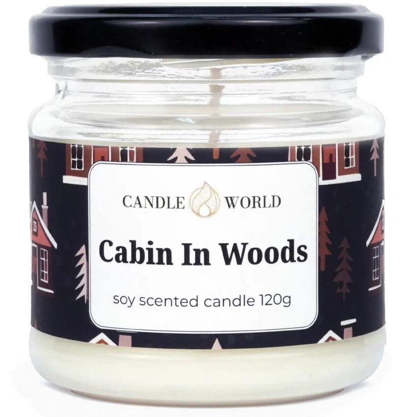 Candle World vela de soja perfumada tarro Cabin In Woods 120 g Madera Musgo