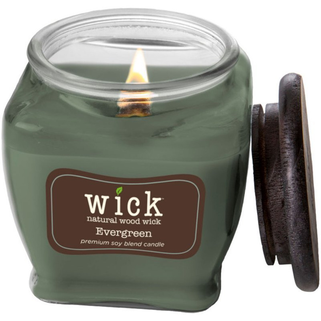 Sojová vonná svíčka dřevěný knot Colonial Candle Wick - Evergreen