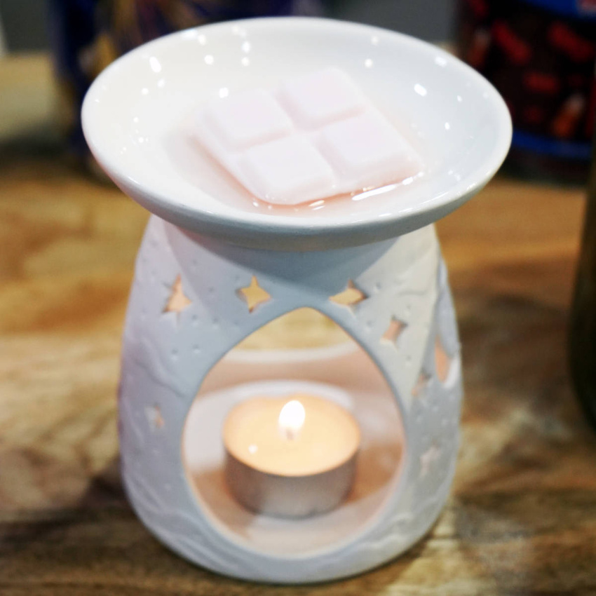 Quemador de cera Sky estrellas - Blanco