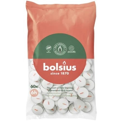 Bolsius unscented tealights 6 hr bag 60 pcs