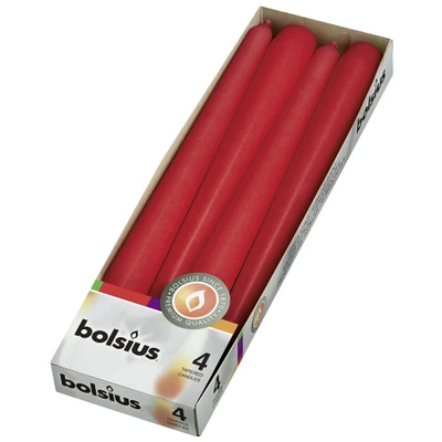 Bolsius Pique bougie traditionnelle 245/24 mm 4 pcs - Rouge