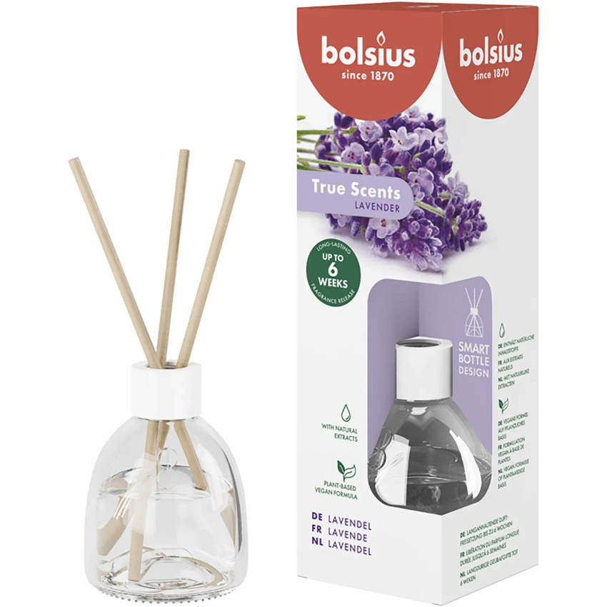 Bolsius fragrance diffuser sticks 60 ml True Scents glass - Lavender Lavender