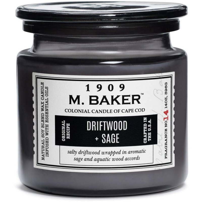Soja Duftkerze im Apothekenglas 396 g Colonial Candle M Baker - Driftwood Sage