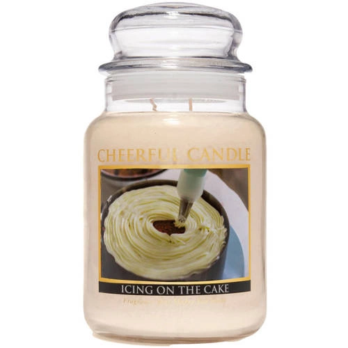 Cheerful Candle große Duftkerze im Glas 2 Dochte 24 oz 680 g - Icing on the Cake