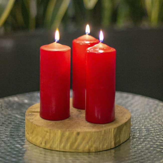 Bispol pillar unscented solid candle 150/58 mm - Red