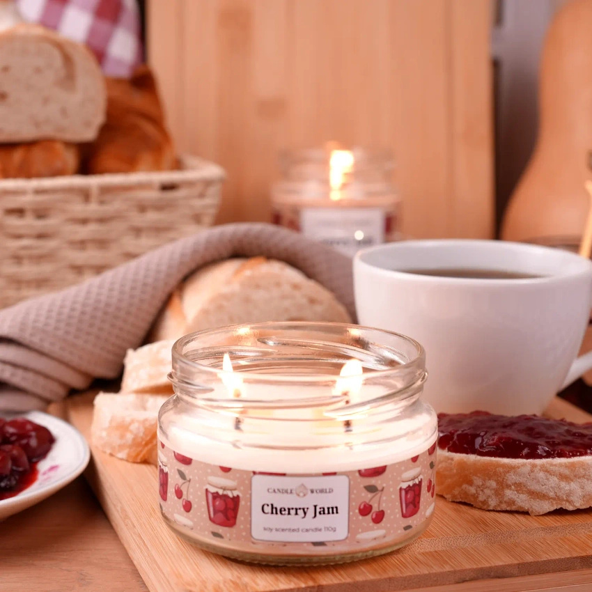 Candle World candela profumata di soia Cherry Jam 110 g Cherry