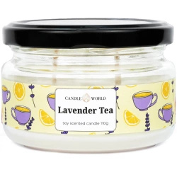 Candle World barattolo di candela profumata di soia Lavender Tea 110 g Lavanda