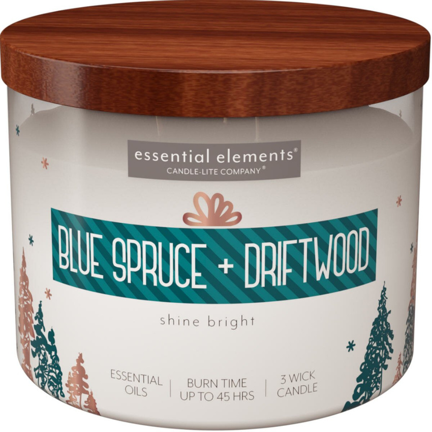 Vela aromática de Navidad Blue Spruce Driftwood Candle-lite