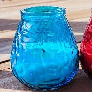 Candela da esterno in vetro senza profumo Bispol Lowboy ~ 17 h - Rosso