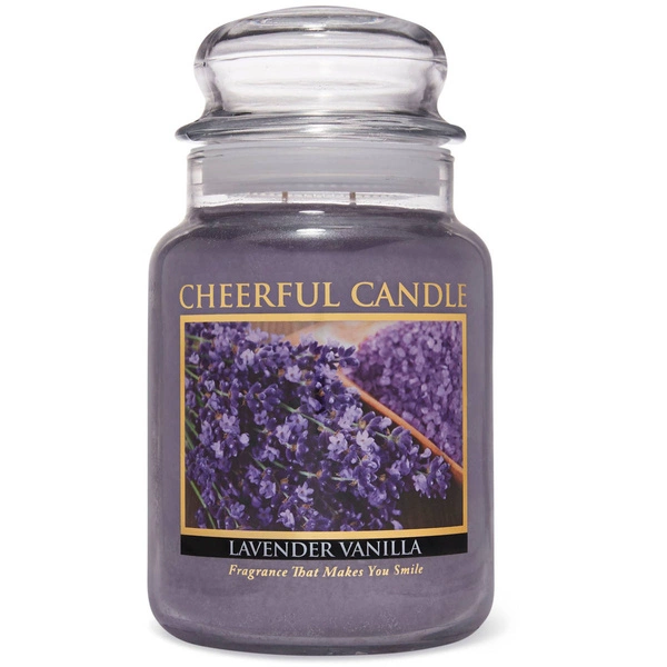 Cheerful Candle scented candle in large jar 2 wicks 24 oz 680 g - Lavender Vanilla
