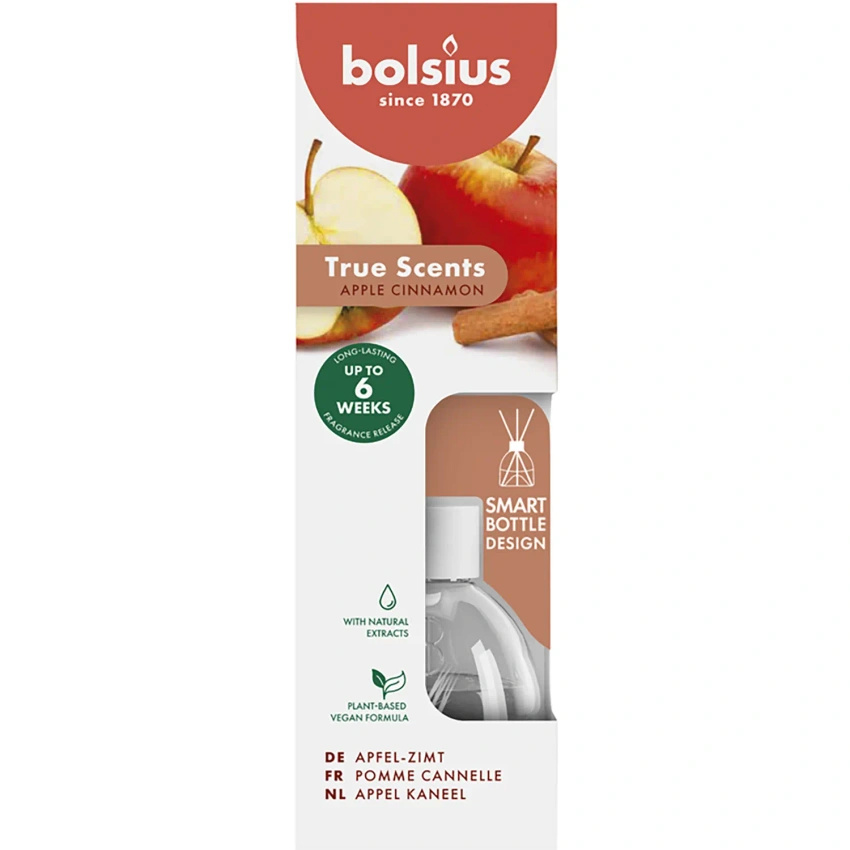 Bolsius True Scents difusor de fragancia en varilla vidrio 60 ml - Manzana Canela