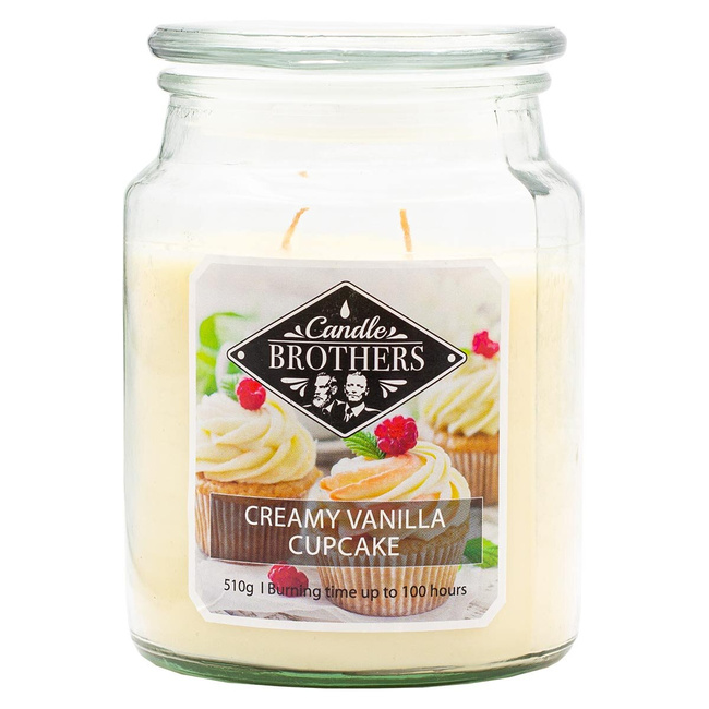 Scented candle large jar Candle Brothers 510 g - Creamy Vanilla Cupcake