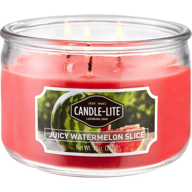 Vela aromática natural 3 mechas Juicy Watermelon Slice Candle-lite