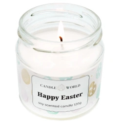 Candle World soja-Oster-Duftkerze im Glas Happy Easter 120 g