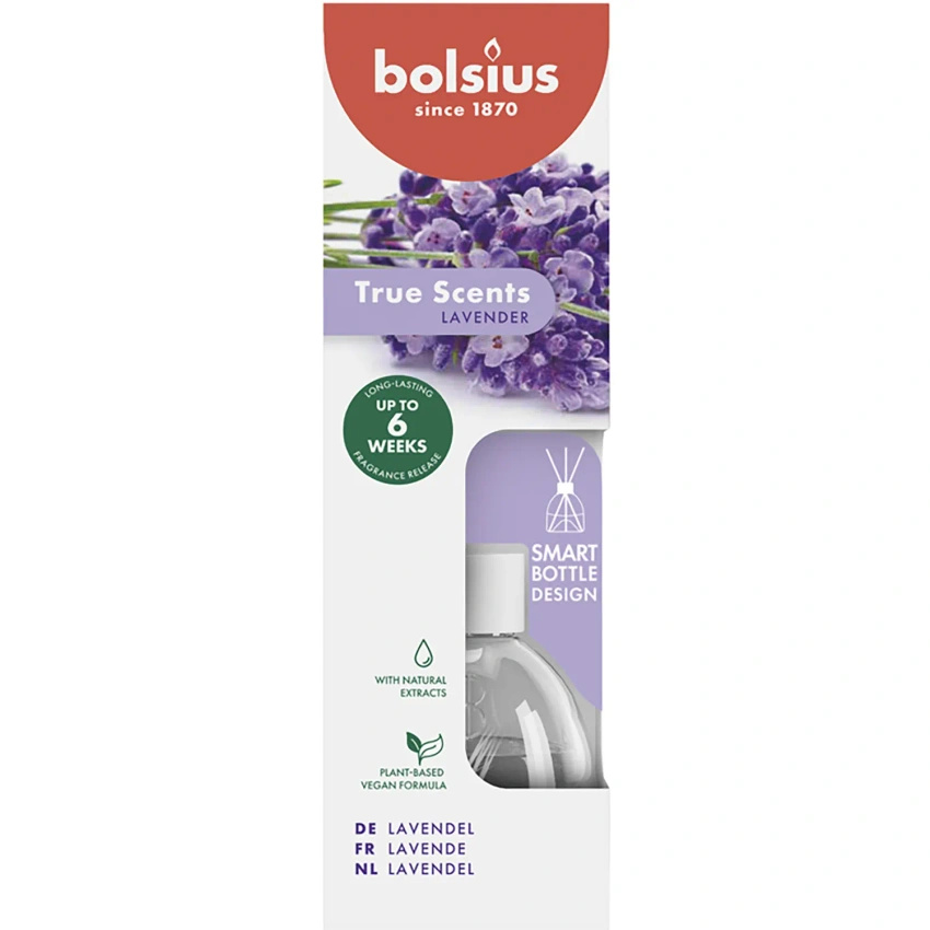 Bolsius True Scents diffuseur de parfum en bâtonnets 60 ml verre - Lavande Lavande