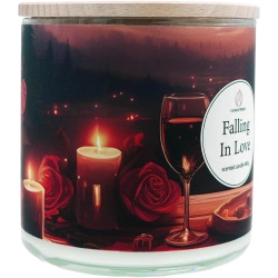 Candle World vela perfumada de soja para san valentín 3 mechas Falling in Love 460 g