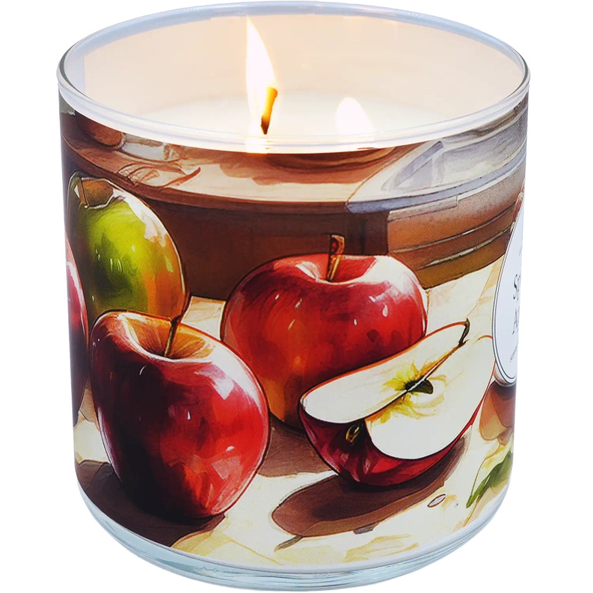 Candle World soja geurkaars 3 lonten Spiced Apple Appel Kaneel 460 g