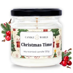 Candle World kerst geurkaars van soja in pot Christmas Time 120 g