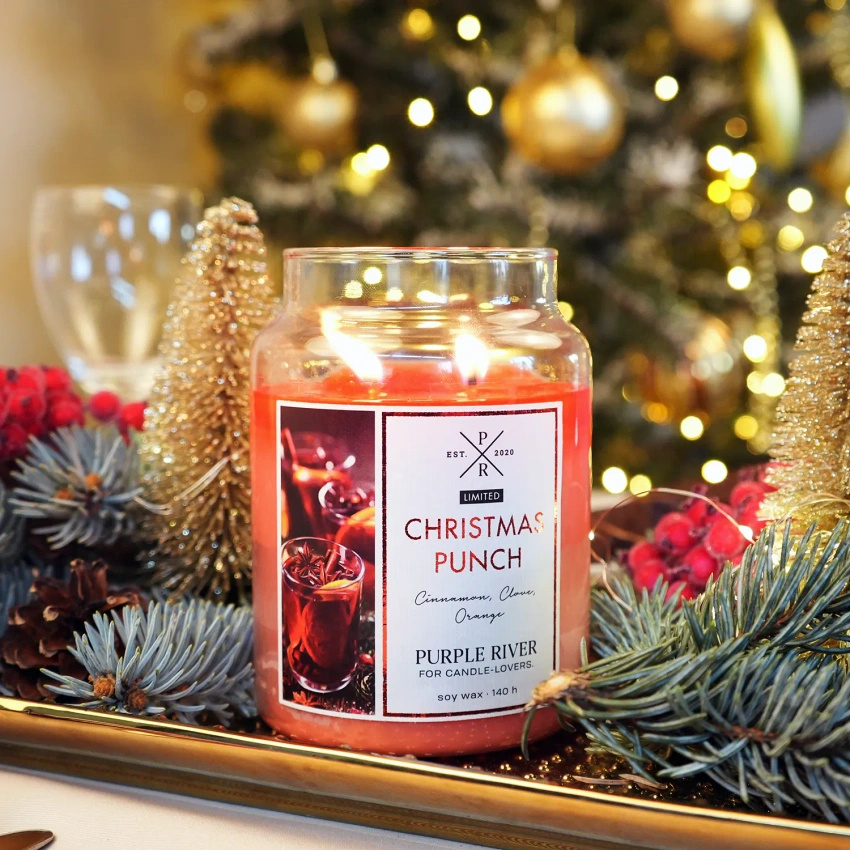 Christmas scented candle Christmas Punch Purple River 623 g