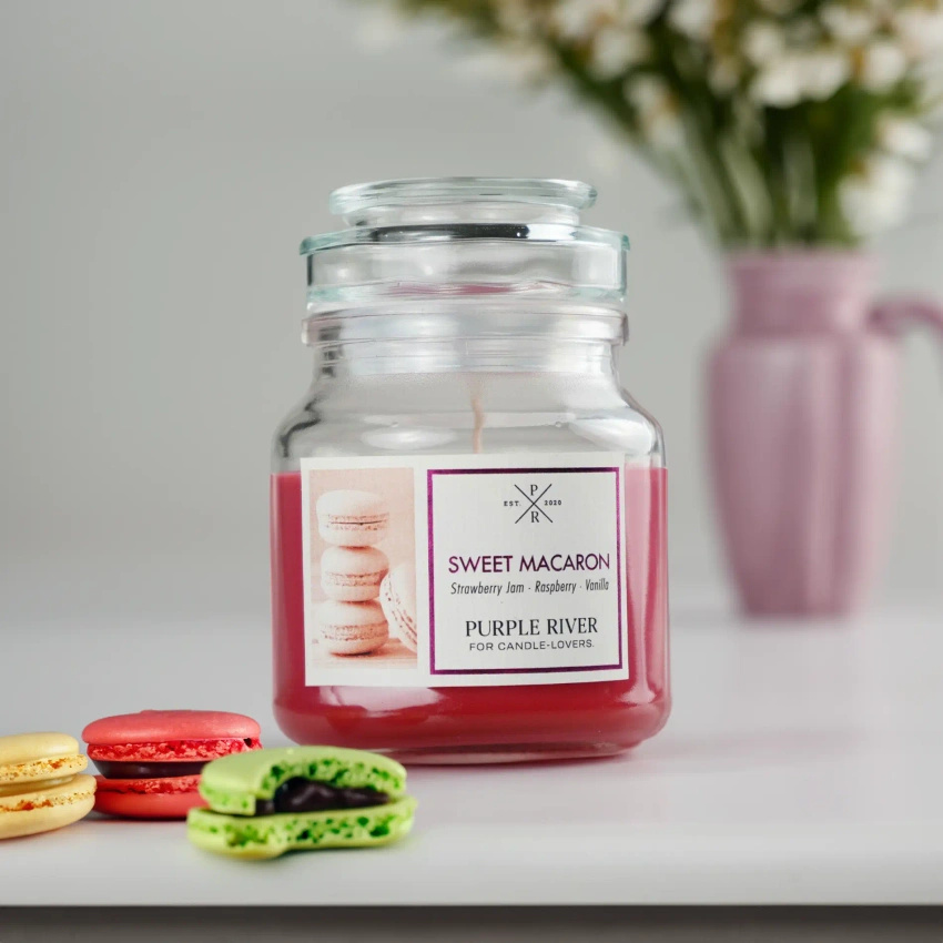 Duftkerze soja	Sweet Macaron Purple River 113 g