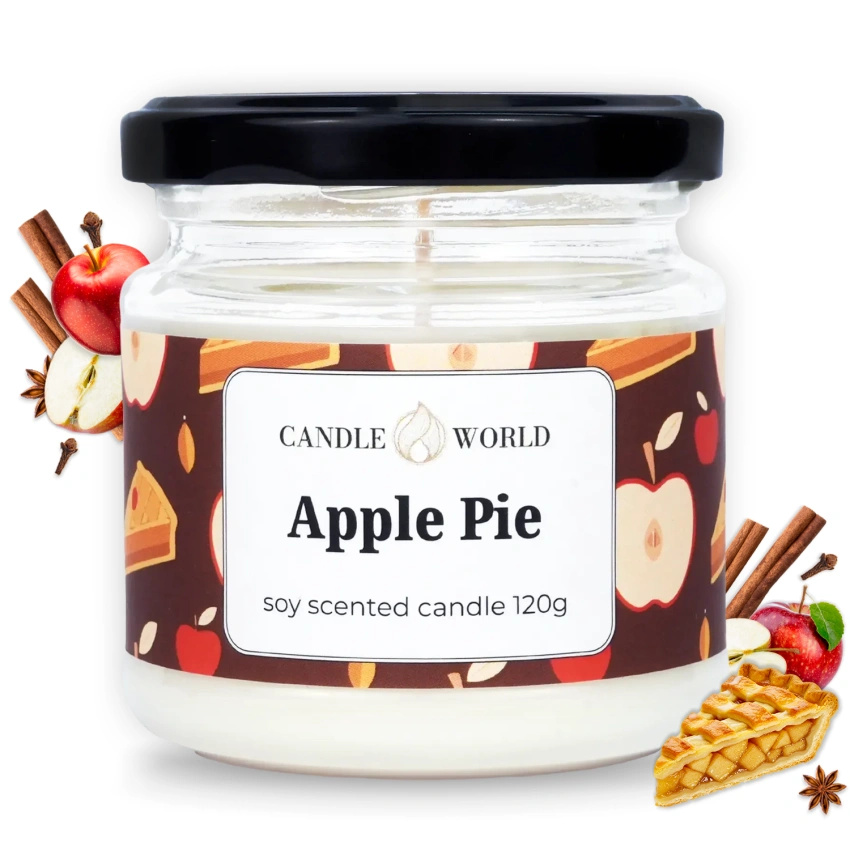 Candle World Soja Duftkerze Glas Apple Pie 120 g Apfelkuchen