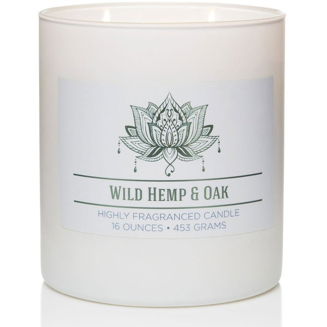 Colonial Candle Wellness large scented jar candle soy blend 16 oz 453 g - Wild Hemp & Oak