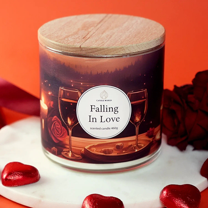 Candle World bougie soja 3 mèches pour la Saint-Valentin Falling in Love 460 g