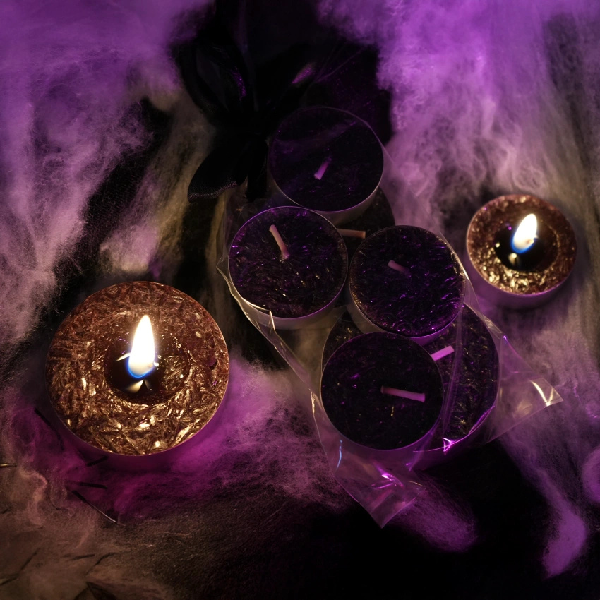 Cleandazione del tealight maxi di candela rituale chacale - Nero