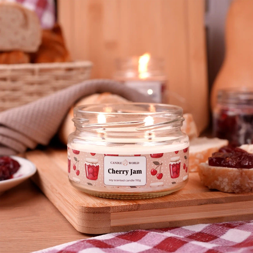 Candle World candela profumata di soia Cherry Jam 110 g Cherry