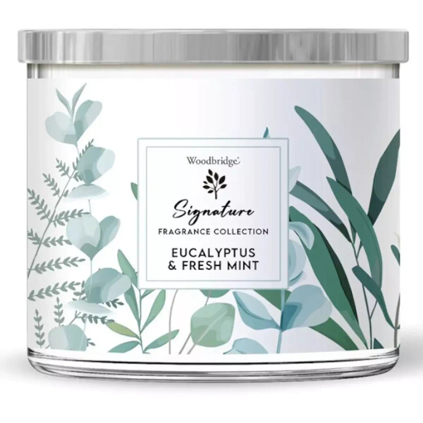 Scented candle in glass 3 wicks - Eucalyptus Fresh Mint Woodbridge
