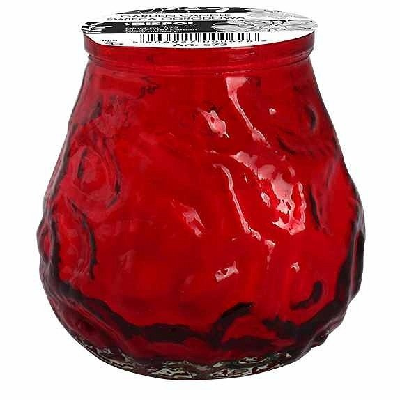 Candela da esterno in vetro senza profumo Bispol Lowboy ~ 17 h - Rosso