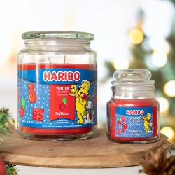 Haribo velká vánoční vonná svíčka ve skle zimní třešeň Winter Cherry 510 g