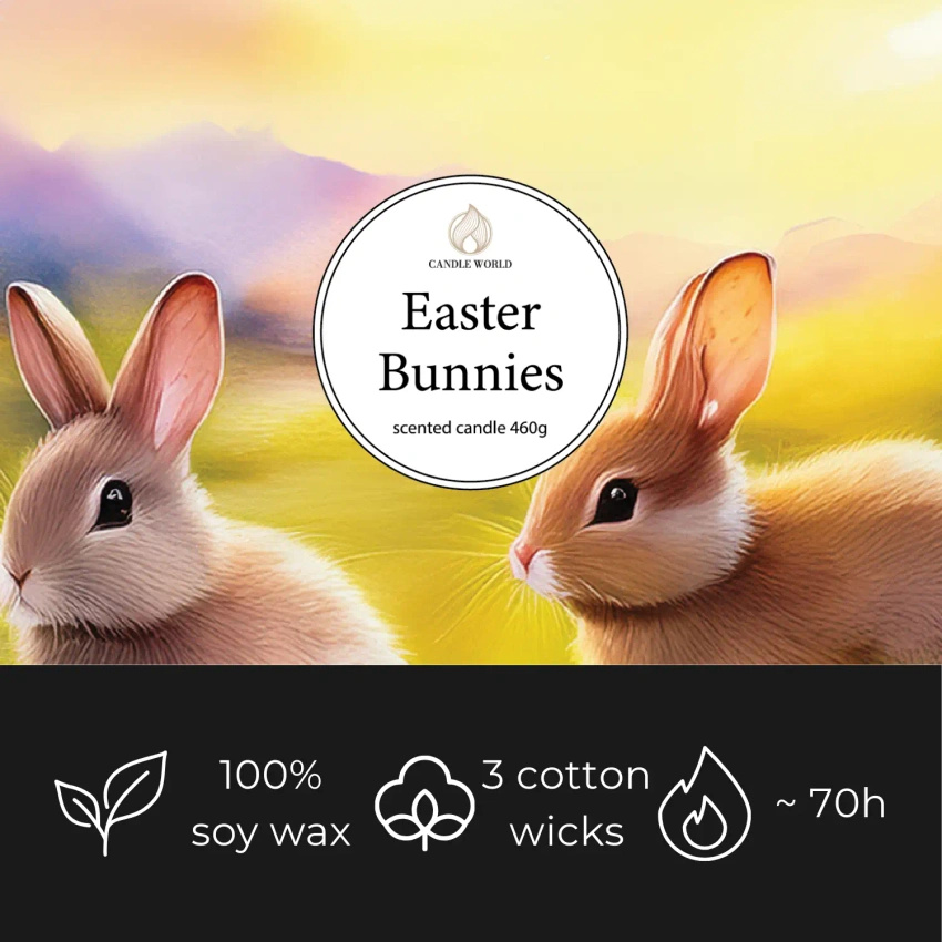 Candle World ostern Soja-Duftkerze 3 Dochte Easter Bunnies 460 g