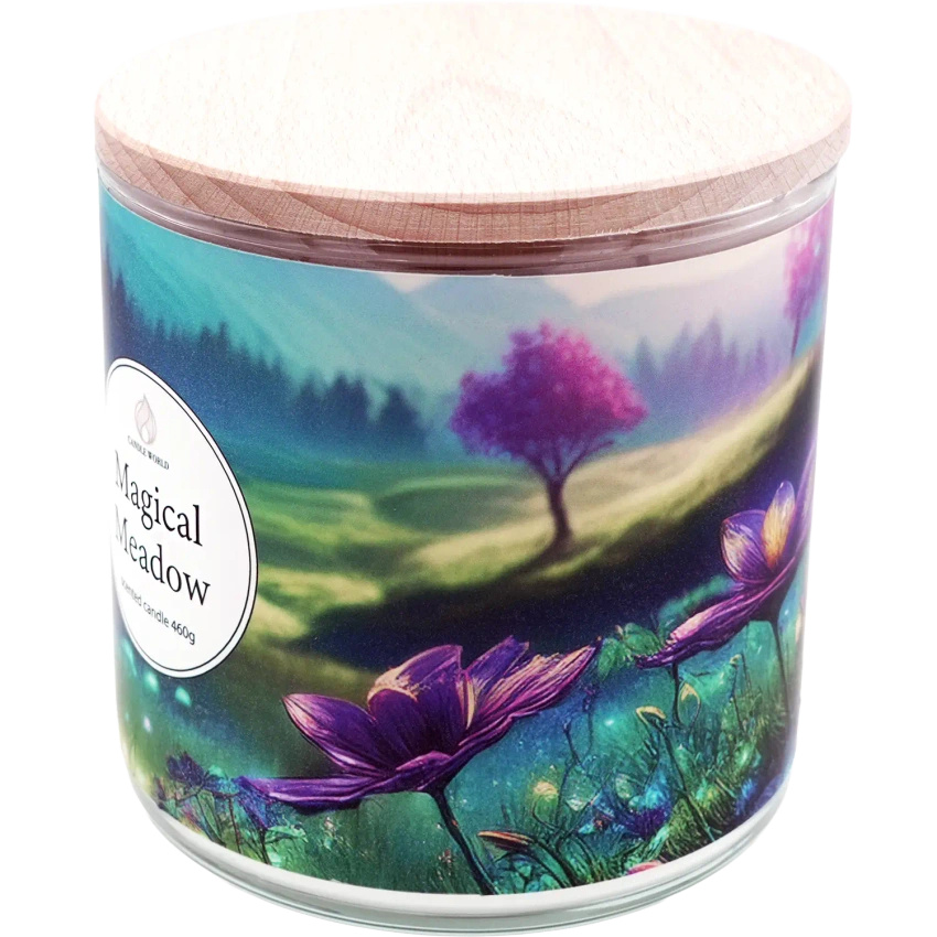 Candle World soja-Duftkerze 3 Dochte Magical Meadow 460 g Violett Moschus