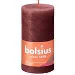 Bolsius Rustic Shine unscented solid pillar candle 130/68 mm 13 cm - Velvet Red