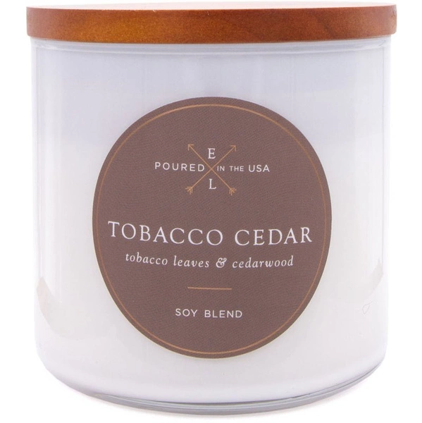 Soja-Duftkerze mit Holzdocht 368 g Colonial Candle – Tabakzeder