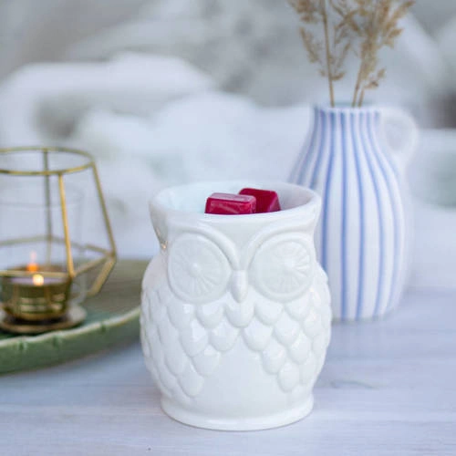 Duftlampe Owl Weiss Keramik Eule