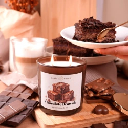 Candle World sojowa świeca zapachowa szkło Chocolate Brownie Czekolada 400 g