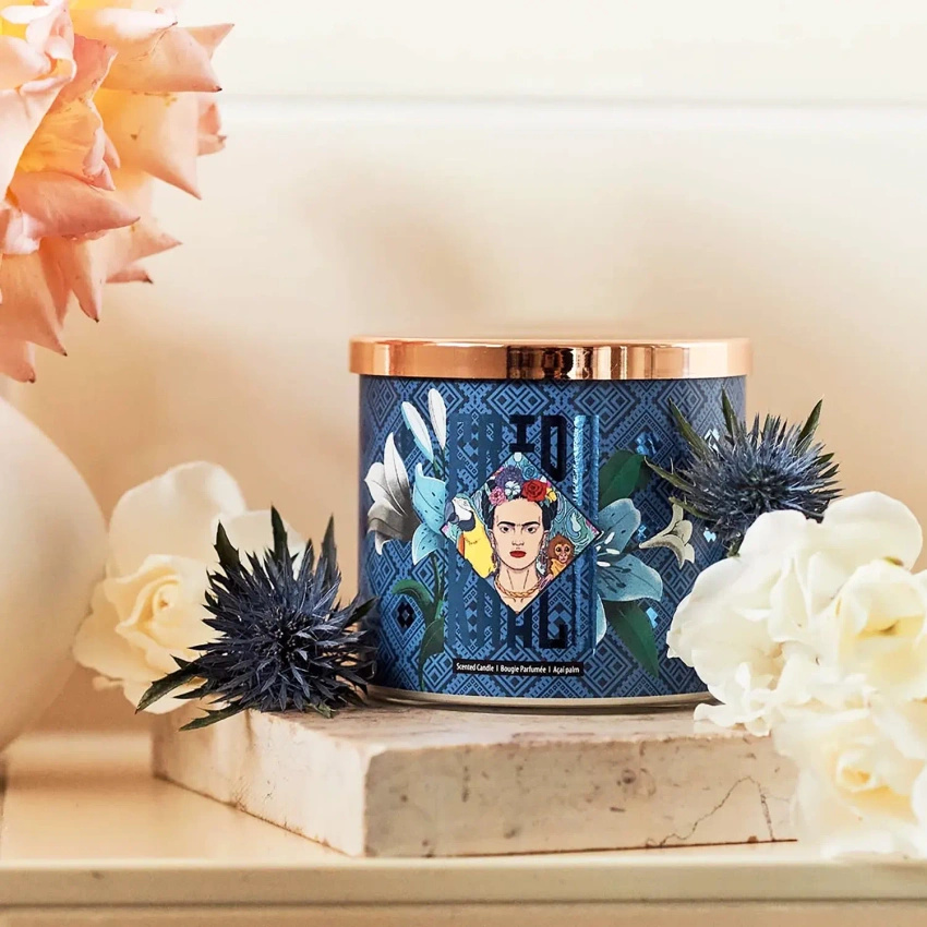 Frida Kahlo candela profumata in vetro acai palm cashmere FRIDA 400 g