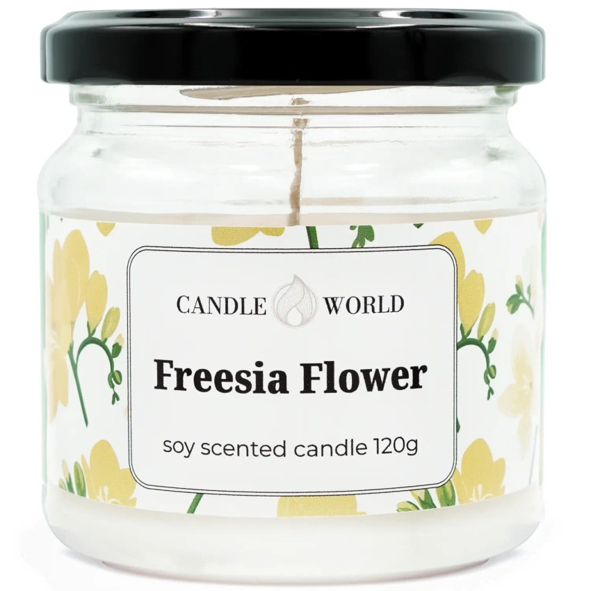 Candle World sójová vonná svíčka ve sklenici Freesia Flower 120 g Freesia