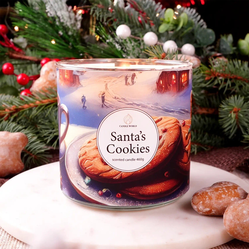Candle World soy scented candle 3 wicks Santa's Cookies 460 g