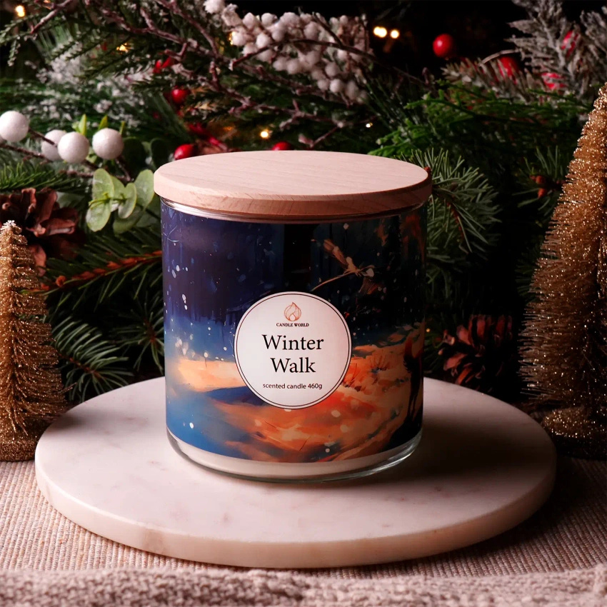 Candle World bougie parfumée au soja 3 mèches Winter Walk 460 g