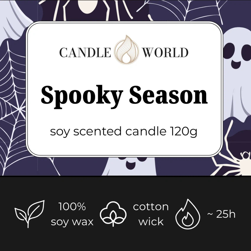 Candle World soja geurkaars pot Spooky Season 120 g Donker bos