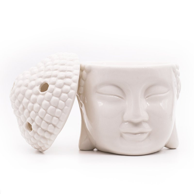 Aroma lampa Buddha keramický Bílý