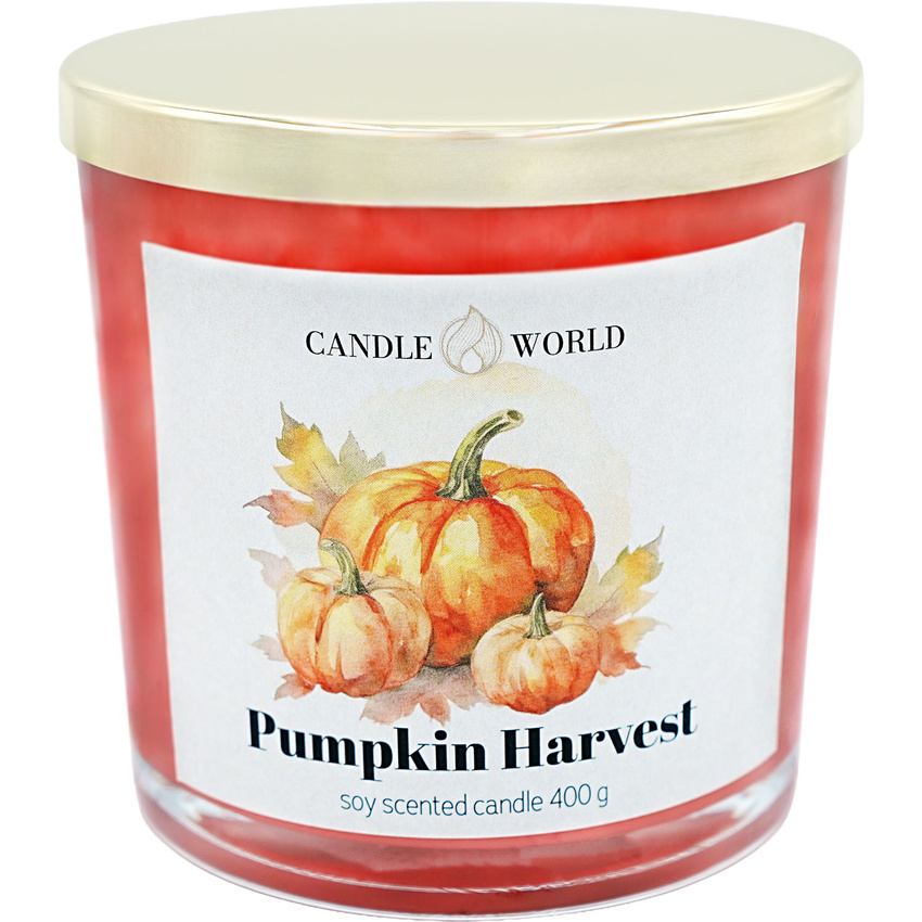 Candle World sojowa świeca zapachowa szkło Pumpkin Harvest Dynia 400 g