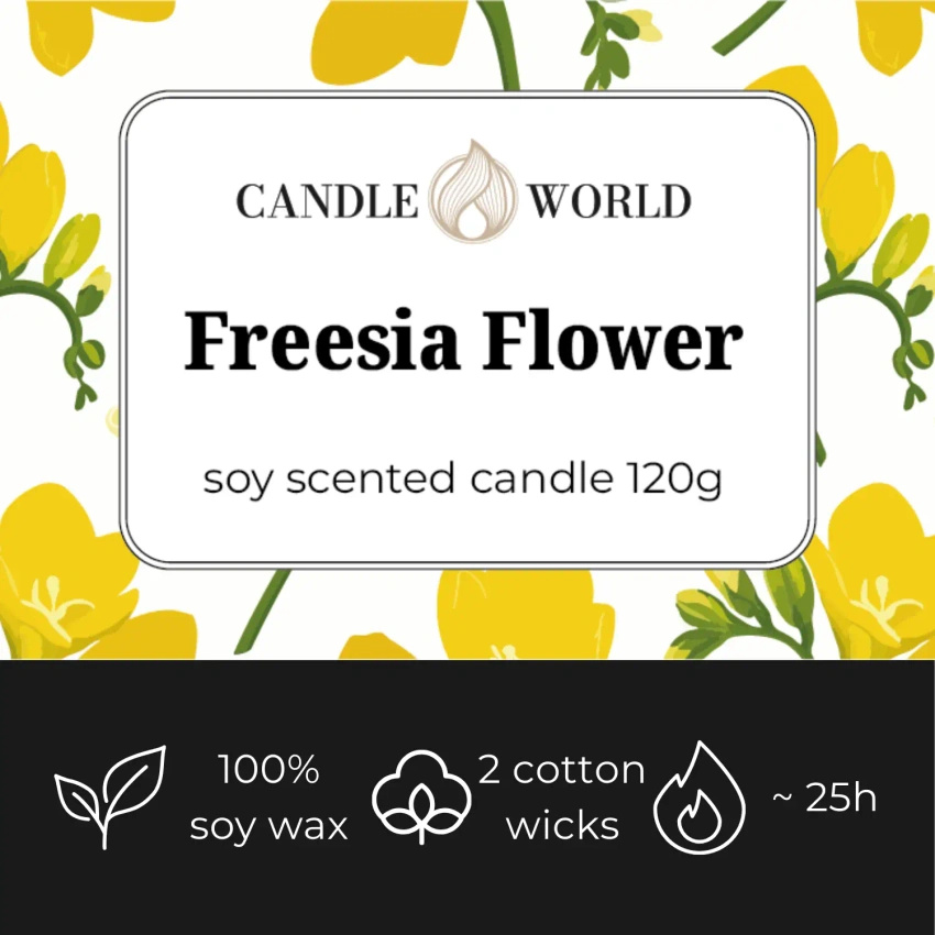 Candle World soja-Duftkerze im Glas Freesia Flower 120 g Freesie