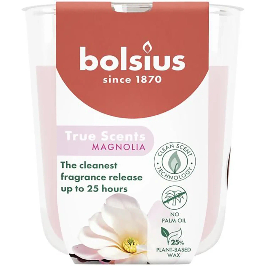 Bolsius True Scents vela perfumada de vidrio 80/73 mm - Magnolia