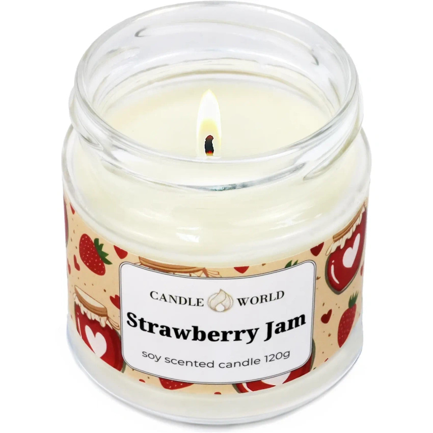 Candle World sojowa świeca zapachowa słoik Strawberry Jam 120 g Truskawka