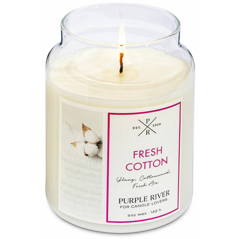Vela de soja perfumada Fresh Cotton Purple River 623 g